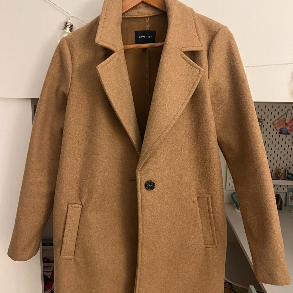 Love Tree Single Breasted Coat - Size Small